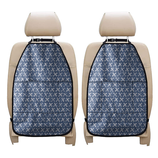 X Cross Denim Jeans Pattern Print Car Seat Organizers
