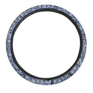 X Cross Denim Jeans Pattern Print Car Steering Wheel Cover