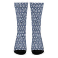 X Cross Denim Jeans Pattern Print Crew Socks