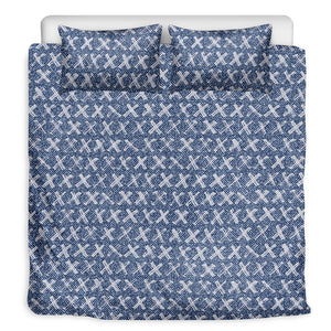 X Cross Denim Jeans Pattern Print Duvet Cover Bedding Set