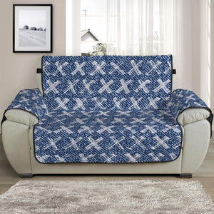 X Cross Denim Jeans Pattern Print Half Sofa Protector