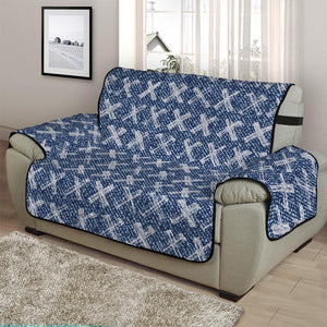 X Cross Denim Jeans Pattern Print Half Sofa Protector