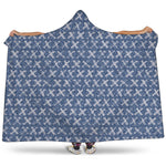X Cross Denim Jeans Pattern Print Hooded Blanket