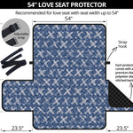 X Cross Denim Jeans Pattern Print Loveseat Protector