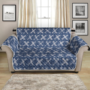 X Cross Denim Jeans Pattern Print Loveseat Protector