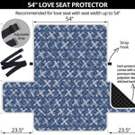 X Cross Denim Jeans Pattern Print Loveseat Protector