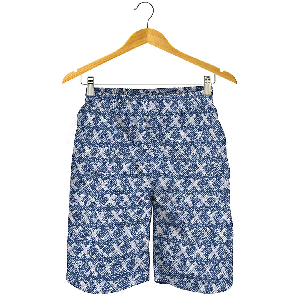 X Cross Denim Jeans Pattern Print Men's Shorts