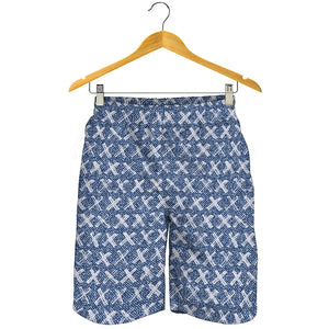 X Cross Denim Jeans Pattern Print Men's Shorts