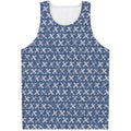 X Cross Denim Jeans Pattern Print Men's Tank Top