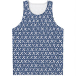 X Cross Denim Jeans Pattern Print Men's Tank Top