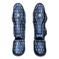 X Cross Denim Jeans Pattern Print Muay Thai Shin Guards