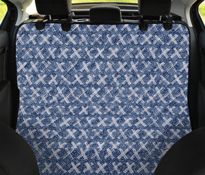 X Cross Denim Jeans Pattern Print Pet Car Back Seat Cover