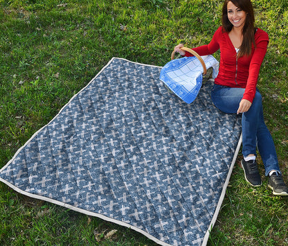 X Cross Denim Jeans Pattern Print Quilt