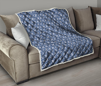 X Cross Denim Jeans Pattern Print Quilt