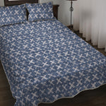 X Cross Denim Jeans Pattern Print Quilt Bed Set