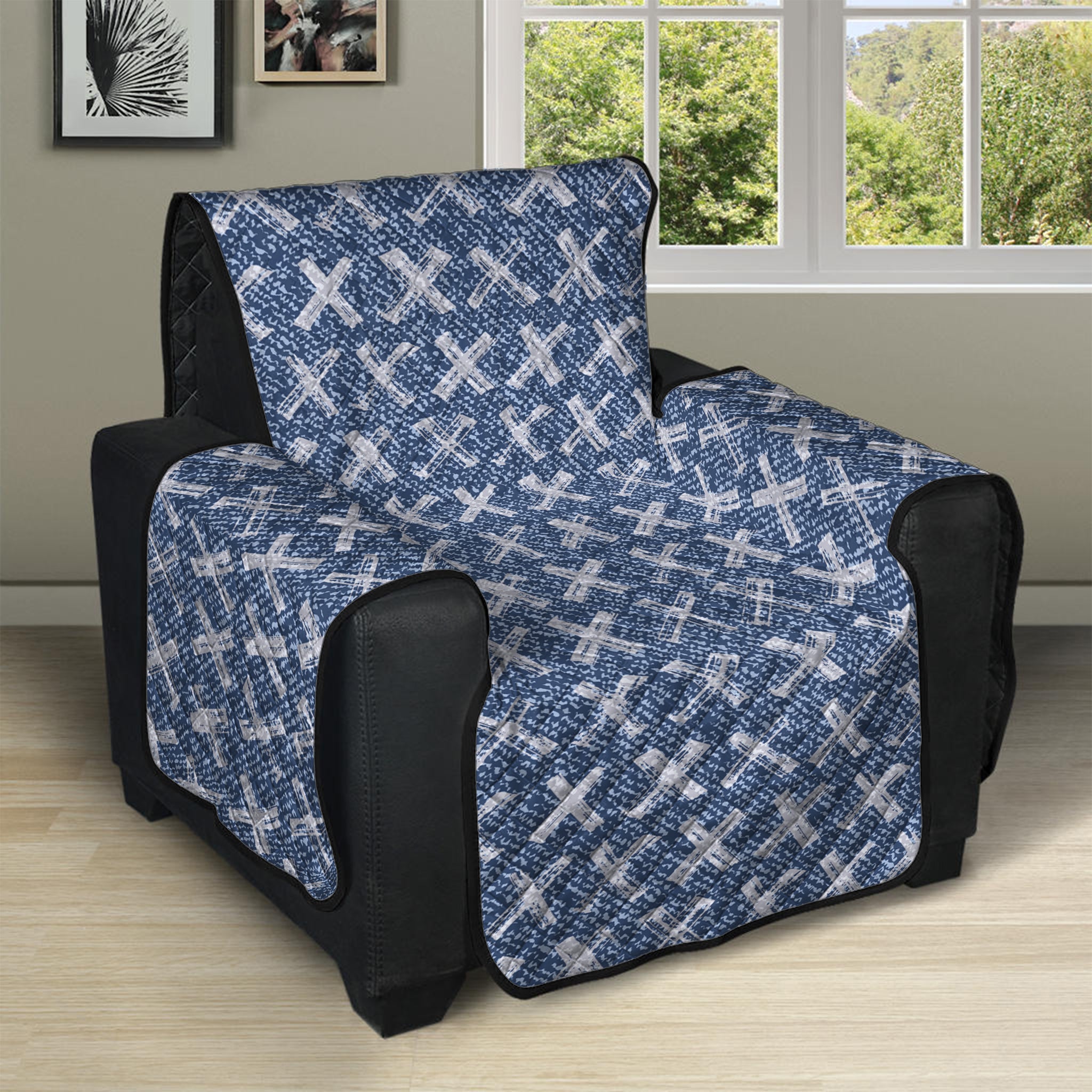 X Cross Denim Jeans Pattern Print Recliner Protector