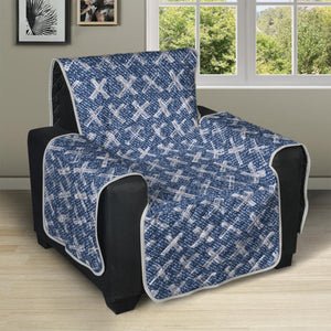 X Cross Denim Jeans Pattern Print Recliner Protector