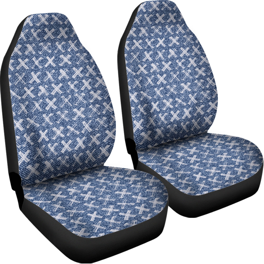 X Cross Denim Jeans Pattern Print Universal Fit Car Seat Covers