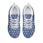 X Cross Denim Jeans Pattern Print White Sneakers