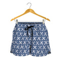 X Cross Denim Jeans Pattern Print Women's Shorts