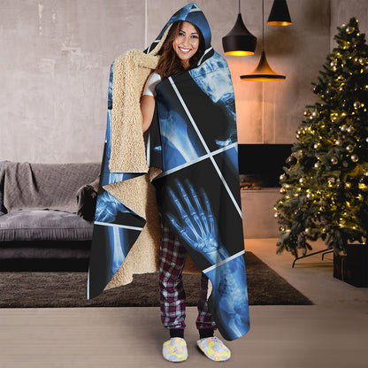 X-Ray Film Radiology Print Hooded Blanket