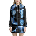 X-Ray Film Radiology Print Pullover Hoodie Dress