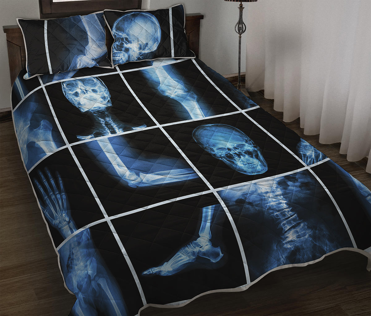 X-Ray Film Radiology Print Quilt Bed Set