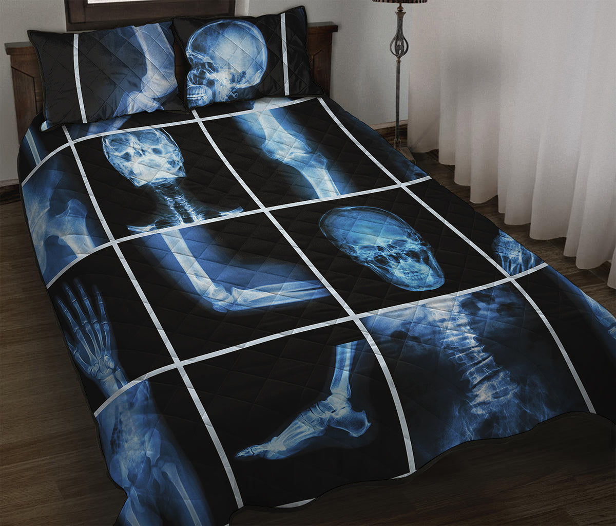 X-Ray Film Radiology Print Quilt Bed Set
