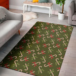 Xmas Candy Cane Pattern Print Area Rug