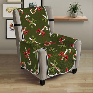 Xmas Candy Cane Pattern Print Armchair Protector