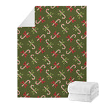 Xmas Candy Cane Pattern Print Blanket