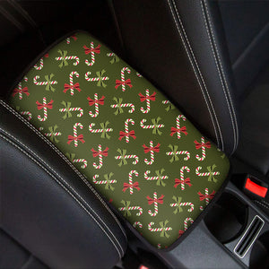 Xmas Candy Cane Pattern Print Car Center Console Cover