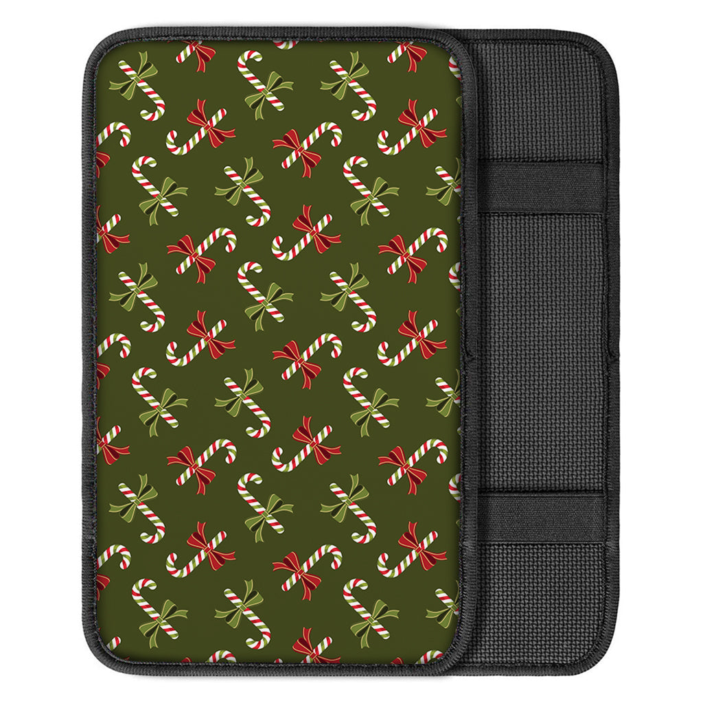 Xmas Candy Cane Pattern Print Car Center Console Cover