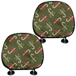 Xmas Candy Cane Pattern Print Car Headrest Covers