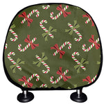 Xmas Candy Cane Pattern Print Car Headrest Covers