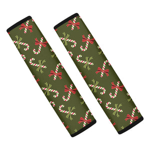 Xmas Candy Cane Pattern Print Car Seat Belt Covers