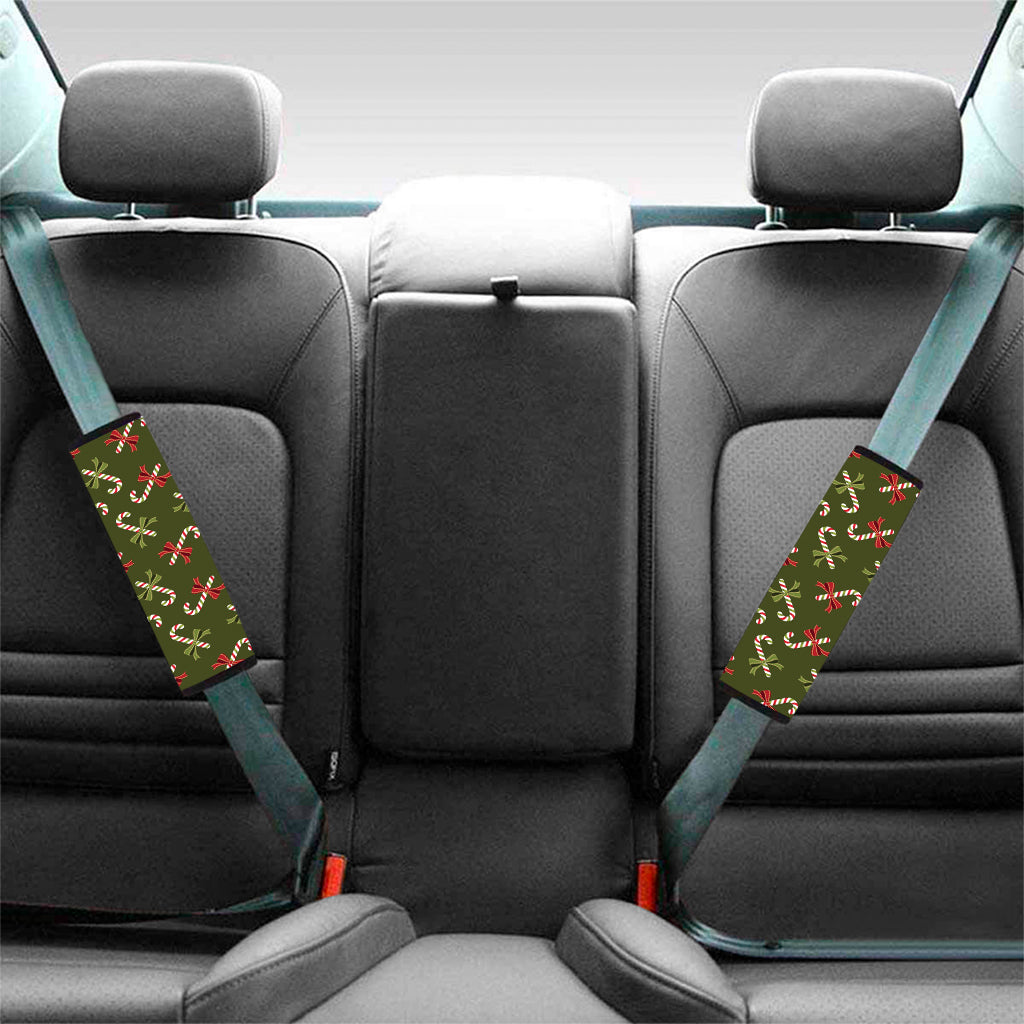 Xmas Candy Cane Pattern Print Car Seat Belt Covers