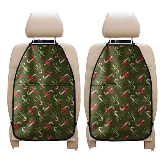 Xmas Candy Cane Pattern Print Car Seat Organizers