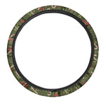 Xmas Candy Cane Pattern Print Car Steering Wheel Cover