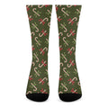 Xmas Candy Cane Pattern Print Crew Socks