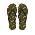 Xmas Candy Cane Pattern Print Flip Flops