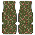 Xmas Candy Cane Pattern Print Front and Back Car Floor Mats