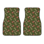 Xmas Candy Cane Pattern Print Front Car Floor Mats