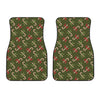 Xmas Candy Cane Pattern Print Front Car Floor Mats