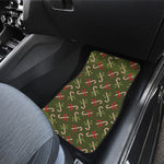 Xmas Candy Cane Pattern Print Front Car Floor Mats