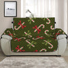 Xmas Candy Cane Pattern Print Half Sofa Protector