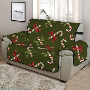 Xmas Candy Cane Pattern Print Half Sofa Protector