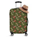 Xmas Candy Cane Pattern Print Luggage Cover