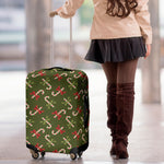 Xmas Candy Cane Pattern Print Luggage Cover
