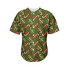 Xmas Candy Cane Pattern Print Men's Baseball Jersey